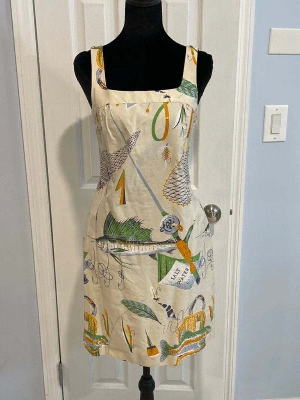 J.Crew Women’s Cream Multicolor Sleeveless Dress 0